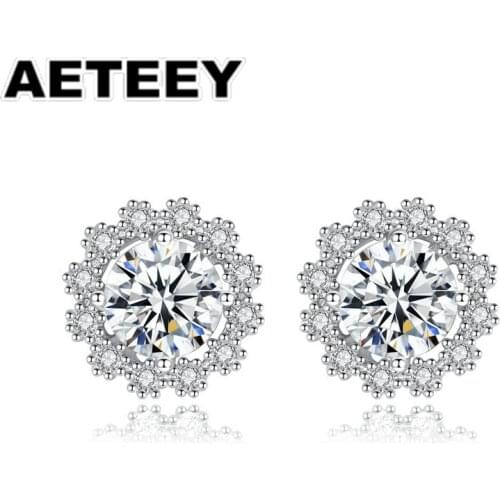 Passed Diamond Test Excellent Moissanite Snowflake Earrings 925 Sterling Silver Perfect Cut 0.5ct Stone Stud Earrings JC-06