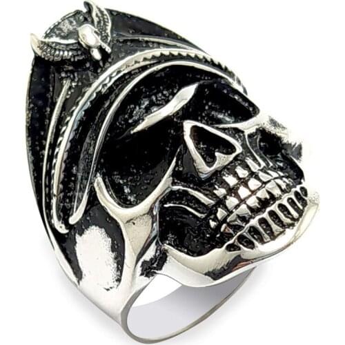Captain Skull Silver Ring Handmade Punk Ring for Bikers Special Gift for Women & Man Fashion Silver Jewelry MadeInTurkey