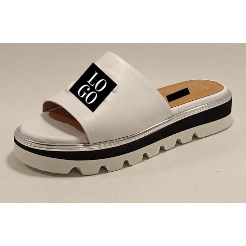 Women White Platform Slippers Spring Summer Fashion Flip Flops Lightweight Comfy Sandals Real Genuine Leather Designer Shoes