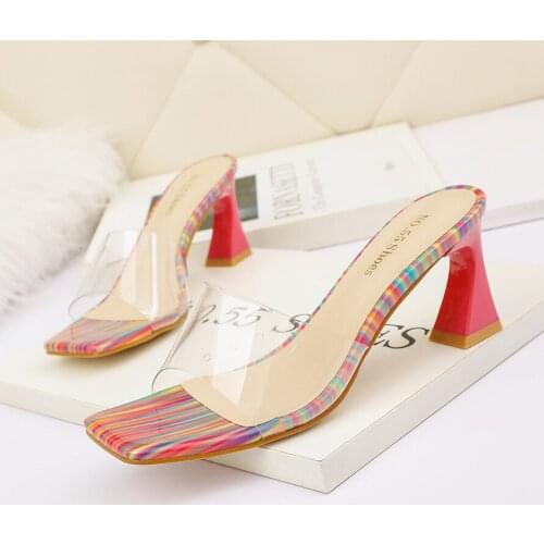 Womens Slippers Summer Female Transparent Patchwork Flats Casual Sandals Ladies Color Matching Outdoor Beach Flat Slides