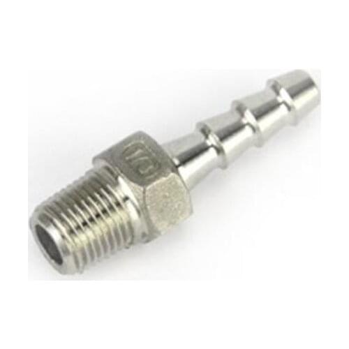STAINLESS HOSE BARB 1/4 INCH BSP MALE X 8MM (SUITS 6MM ID)