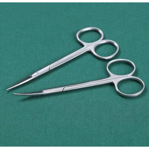 Tiangong tissue scissors stainless steel 12.5 cm round face blunt head friends group gold handle tissue scissors bevel fine peel