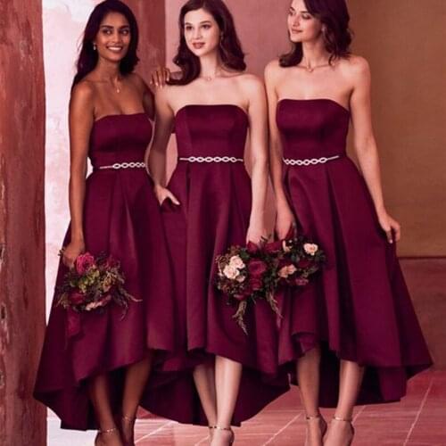Bride Bridesmaid Dress Dance Party Dress Front And Back Length Personality Lovely Dress 0022