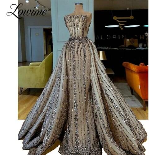Luxury Crystals Beaded Evening Dresses Couture Islamic Dubai Arabic Party Gowns Robe De Soiree Long Prom Dress Abendkleider 2019