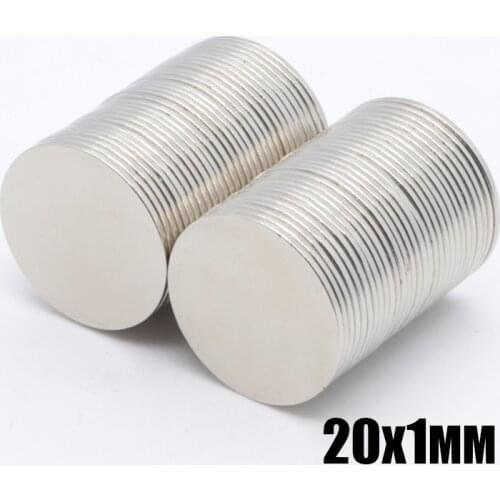 100pcs 20x1 mm Disc Rare Earth Neodymium strong Magnets 20*1 N35 Craft Model Permanent magnet Circular magenet 20mm*1mm 20x1 mm