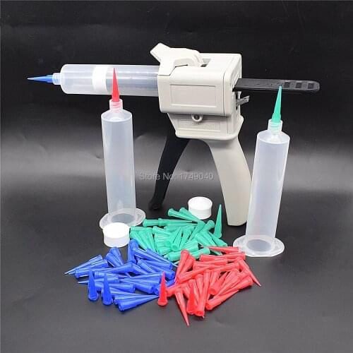 30ml Glue Gun Manual Caulking Gun Applicator with 18G 22G 25G Tapered Dispensing Needle Tips 30cc Glue Dispenser Syringe Barrel