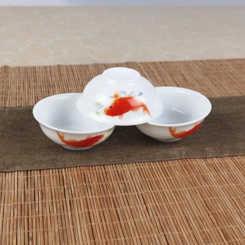 4pcs/set Kungfu Tea Cup 30-40ml Ceramic White Porcelain Tea Cup Teaware Master Cup Kitchen Drinkware