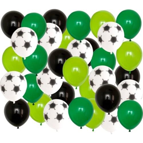 40pcs/lot 12inch Green Thicken Soccer Balls 12" Football Latex Balloons Birthday Party Decoration Childrens Toys Football Theme