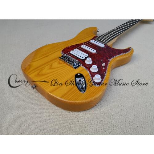 Free shipping custom custom 6 string black guitar,peony flower veneer,HSH pickups,pink switch,tremolo bridge,black buttons