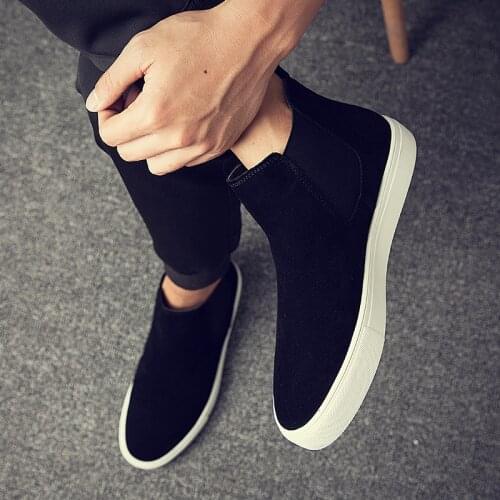 Large size men luxury fashion party banquet platform boots comfortable flat shoes young gentleman chelsea boot soft leather bota