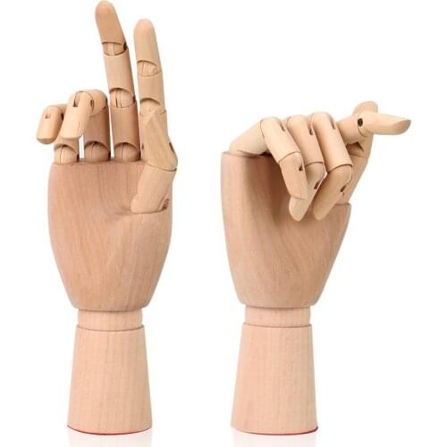 Home Decor Wooden Hand Model 10 Inches Tall Flexible Jointed Doll Sketch Mannequin Model Human Artist Models Movable Limbs