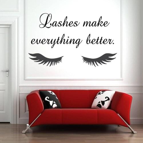 Eye Eyelashes Wall Decal Sticker Lashes Extensions Eyebrows Brows Beauty Salon home decor decals removeable vinyl sticker G285