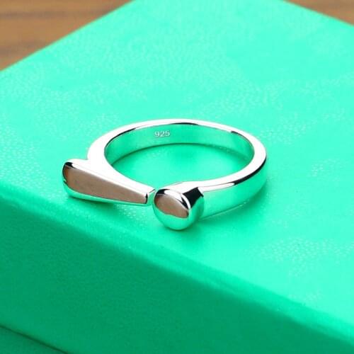 Hot Sale 925 Sterling Silver Personality punctuation ring For Women Wedding Couple ring Fashion Brand Ring Jewelry Gift