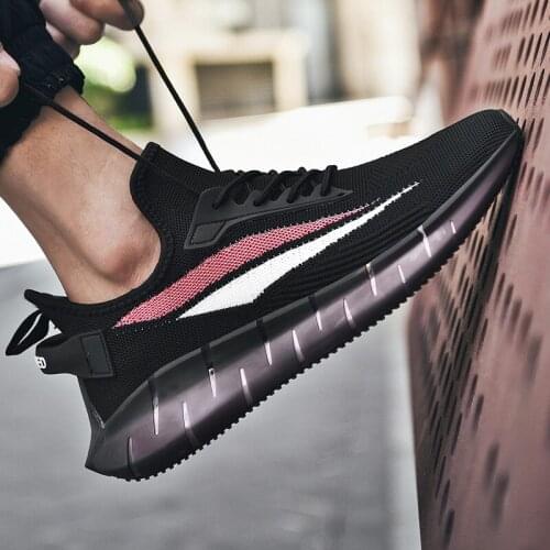 Sneakers Men Leisure Shoes Black Sneakers Men Casual Fashion Light Breathable For Mens Hot Sale Solid White Knitting Mens