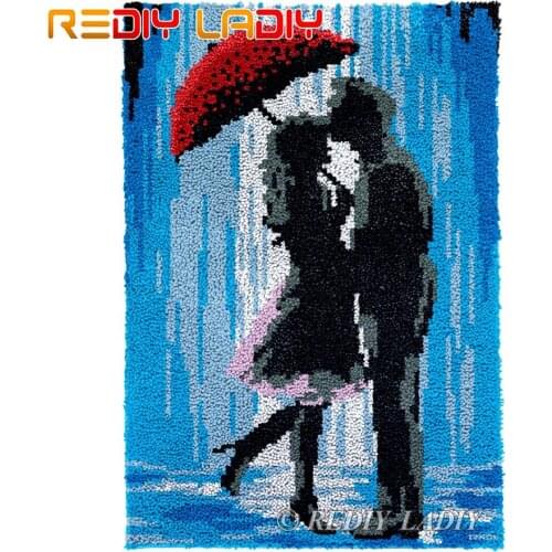 Latch Hook Rug Kissing Lovers Chunky Yarn Tapestry Kits DIY Carpet Rug Knitted Floor Mat Crochet Cushion Arts & Crafts 57*87cm