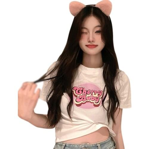 Summer O Neck White Tee Women Casual T Shirt Female Basic Streetwear Letter Printed Short Sleeve Tops