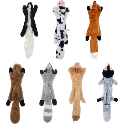 Simulation Animal Toys 45cm for Pet Sounding Plush Toys Raccoon Squirrel Voice Household Pet Dog Products