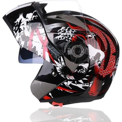Motorcycle Dual Visor Helmet Full Face Helmet Motorcycle Helmet Double Lens Helmet Racing Motorcross Helmet Size M, L, XL, XXL