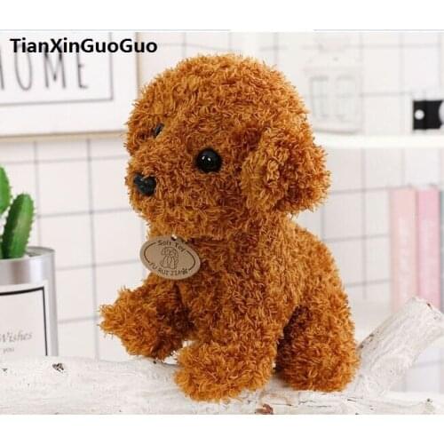 About 20cm brown ted dog plush toy squatting dog soft doll Valentines Day,birthday gift b2929