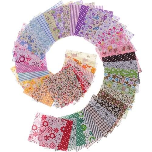 50pcs DIY Soft Tissues Bundle Cotton Cloth Fabric Patchwork DIY Sewing Scrapbooking Quilting Accessories - 10x10cm