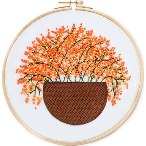 Gypsophila Patterns Embroidery Kits Plant DIY Embroidery Materials Package Hoop bordado Decoration Paintings Sewing Supplies