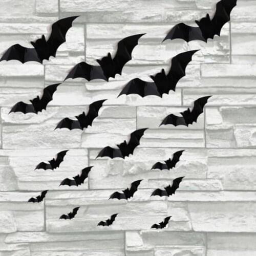 1 Set Bat Sticker Scary Window Stickers Wall Decor Decals Waterproof Decorative Scary Bats Wall Decal Bats Sticker Wall Decor