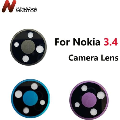 New Back Camera Lens Glass Replacement For Nokia 3.4 Lens With Sticker Top Quality For TA-1288 TA-1285 TA-1283 Rear Camera Lens