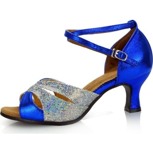 Latin Dance Shoes Woman Adult Soft Bottom High Heel Square Dance Latin Shoes Leather Ballroom Women Shoes Sport Sneaker