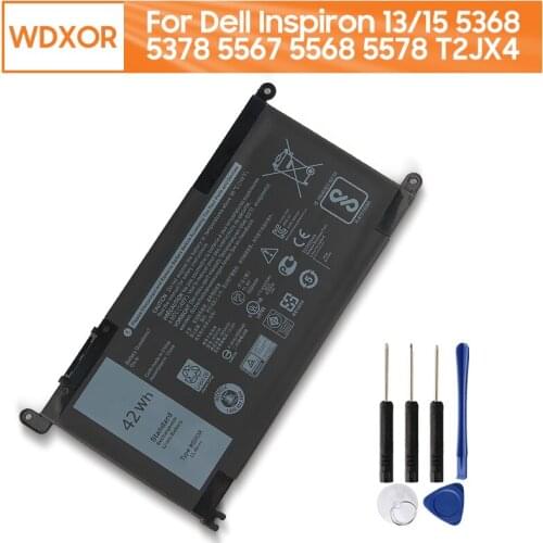 Original Laptop Battery WDX0R T2JX4 3CRH3 For Dell Inspiron 13 5000 5368 5378 7368 14 7000 7460 5567 7560 15MF FW8KR P61F001
