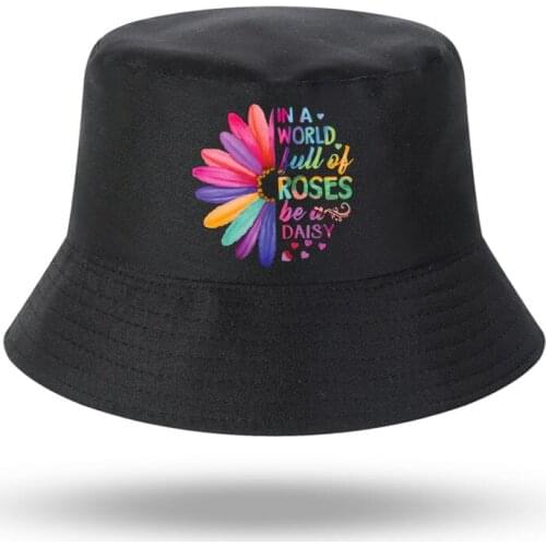 New Daisies Print Men Women Bucket Hat Outdoor Panama Fishing Cap Fisherman Hat Fishing Hat