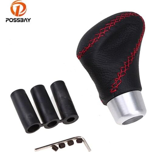 POSSBAY Car Leather Gear Shift Handle Manual Shifter Gear Knob Gear Head Protector Cover Auto Accessories for Honda Ford Citroen