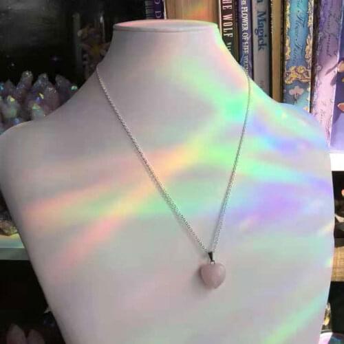 Rose crystal Heart Choker - Natural Jewelry, Gothic Heart Choker, Rose crystal Necklace, Black Velvet Choker