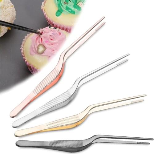 14cm Stainless Steel Food Tweezer Plating Chef BBQ Clip Barbecue Tongs Serving Presentation tableware Kitchen Tool