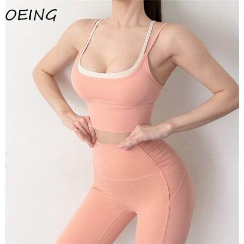 Sport Patchwork Bras and Leggings Seamless Two Piece Sets Women Tights Workout Clothes Lounge Wear Set