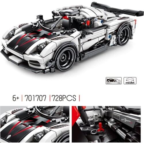 Technical super sport car building block Koenigsegg agera model Pull back vehicle steam bricks toys collection for children gift
