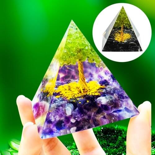Ogan Pyramid Decoration Natural Crystal Crushed Stone Energy Tower Colorful Gorgeous Home Office Accessories Souvenir Gifts