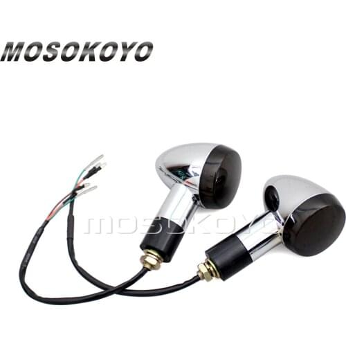 Universal Motorcycle Bullet 12V LED Front Turn Signal Light Amber White Running Light Indicator For Honda Suzuki Kawasaki Yamaha