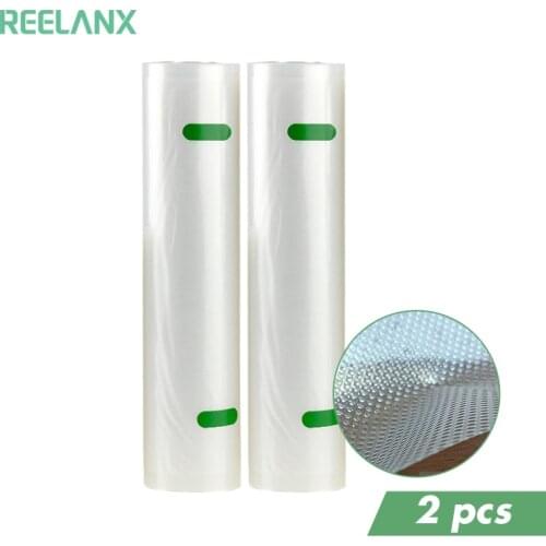 REELANX Vacuum Bags 2 Rolls for Food Packaging Vacuum Packing Machine 15 / 20 / 25 / 28 *500cm 2 Set Vacuum Sealer Bag