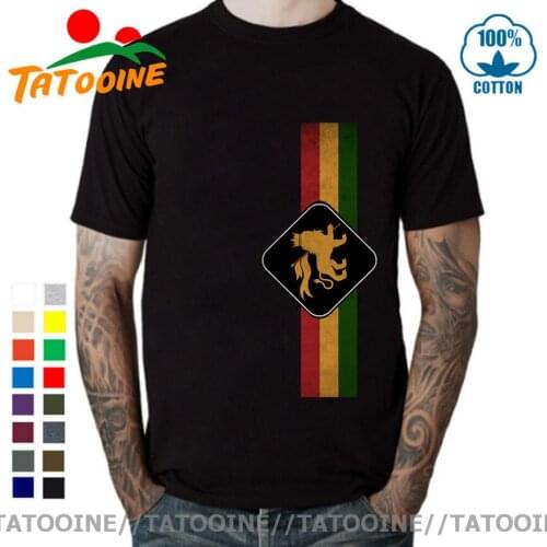 Tatooine Camiseta Vintage Rasta Lion Session T shirt Retro Rastafari Lion T-shirt homme Jamaica Judah King of Lion Tshirt hombre