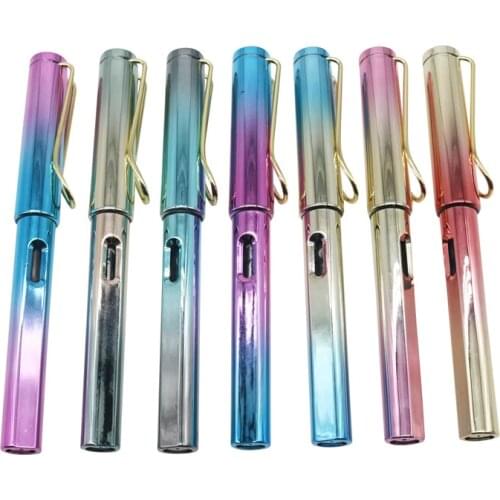 1 Pcs High Quality Brand Fashion Color Gradient F Nib BLUE Purple Aurora Fountain Pen Stationery Office School Supplies
