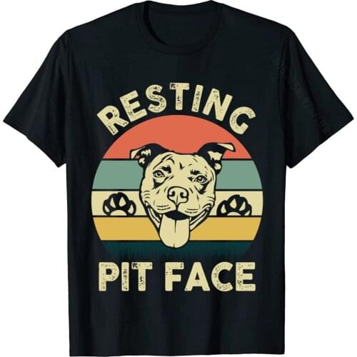 Funny Dog Pitbull Resting Pit Face, Pitbull Lover Gift Sweatshirt Tops Shirt Brand New Comics Cotton Mens Top T-Shirts Funny