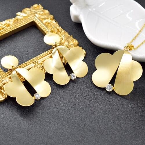 ZEA Dear Jewelry Big Flower Jewelry Set For Women Necklace Earrings Pendant Hot Selling Jewelry Set For Wedding Jewelry Findings