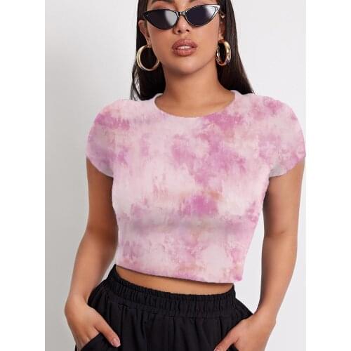 3d Tshirt Tie Dye T-shirt Women Colorful Funny T shirts Dizziness Shirt Print Harajuku Tshirts Casual Short Sleeve T shirts