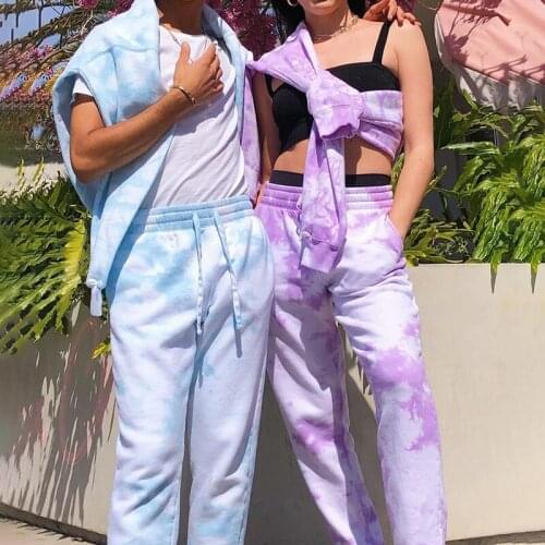 Women Tie Dye printing Casual Sport Pants Running Jogger Pants Female Tracksuit Elastic Waist Ladies Sweatpants Baggy Trousers