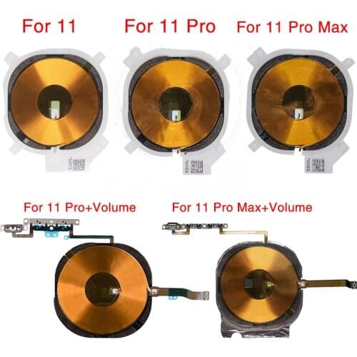 1pcs For 11 Pro Max Wireless Charging Charger Panel Coil Sticker With Volume Button Flex Cable