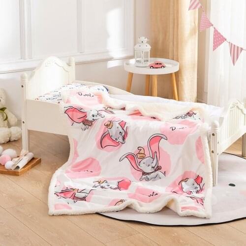100cmX150cm disney Cartoon Dumbo Mickey Mouse Cashmere Blanket Bed Cover Bedspread Coverlet Blanket Flannel Sherpa Blankets gift