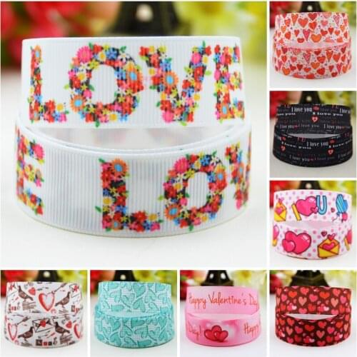 22mm 25mm 38mm 75mm Ruban Valentines Day Cartoon Character printed Grosgrain Ribbon party decoration 10 Yards Mul117