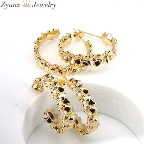 5 Pairs, Elegant Piercing Earrings 2021 Flower Copper Earrings For Women Girl Minimalist Metal Studs Brincos 2021 Jewelry