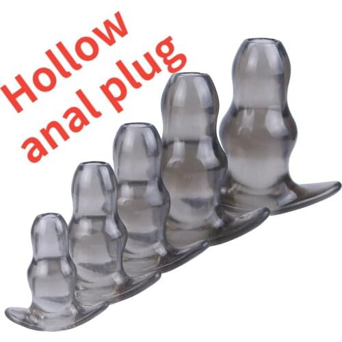 5 Sizes Hollow Anal Plug Soft Speculum Prostate Massager Butt Plug Enema Sex Toys for Woman Men Anal Dilator Sex Products for 18