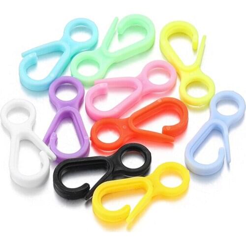 50pcs/lot 33mm Plastic Candy Colors Lobster Clasps Hooks Key Chain Key Rings for DIY Charms Keychain Jewelry Making Accessories